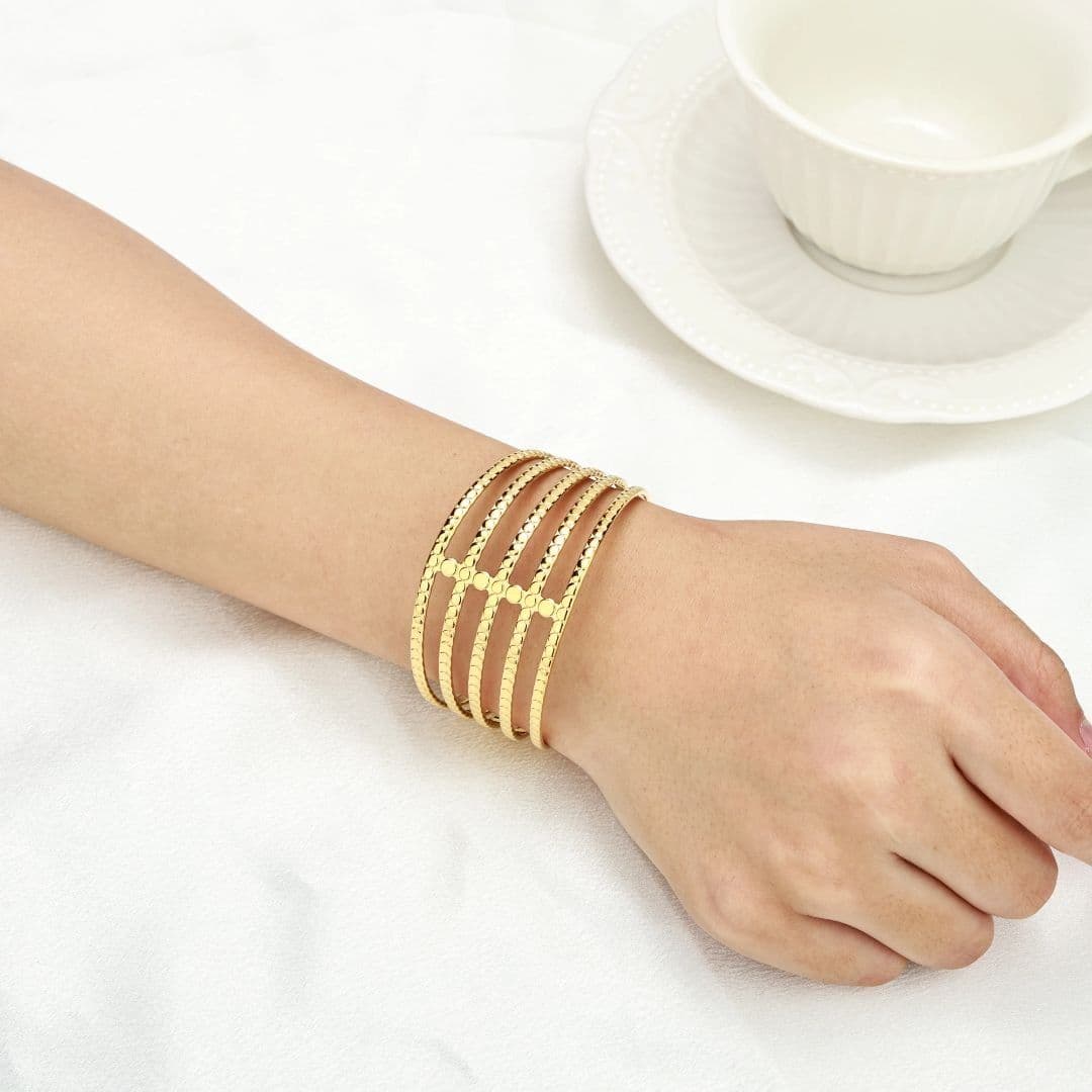 Stainless Steel Cuff Bracelet Set