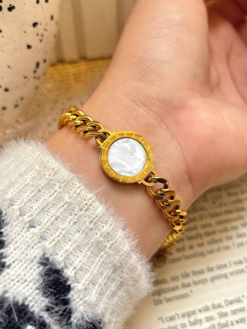 White Bvlgari Insiyal Bracelet B