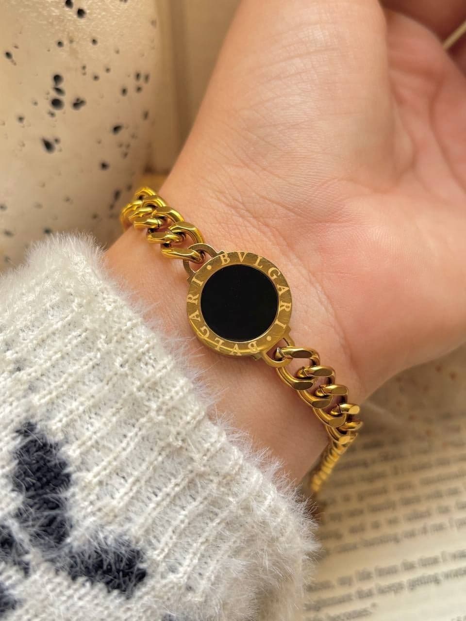 Black Bvlgari Insiyal Bracelet B