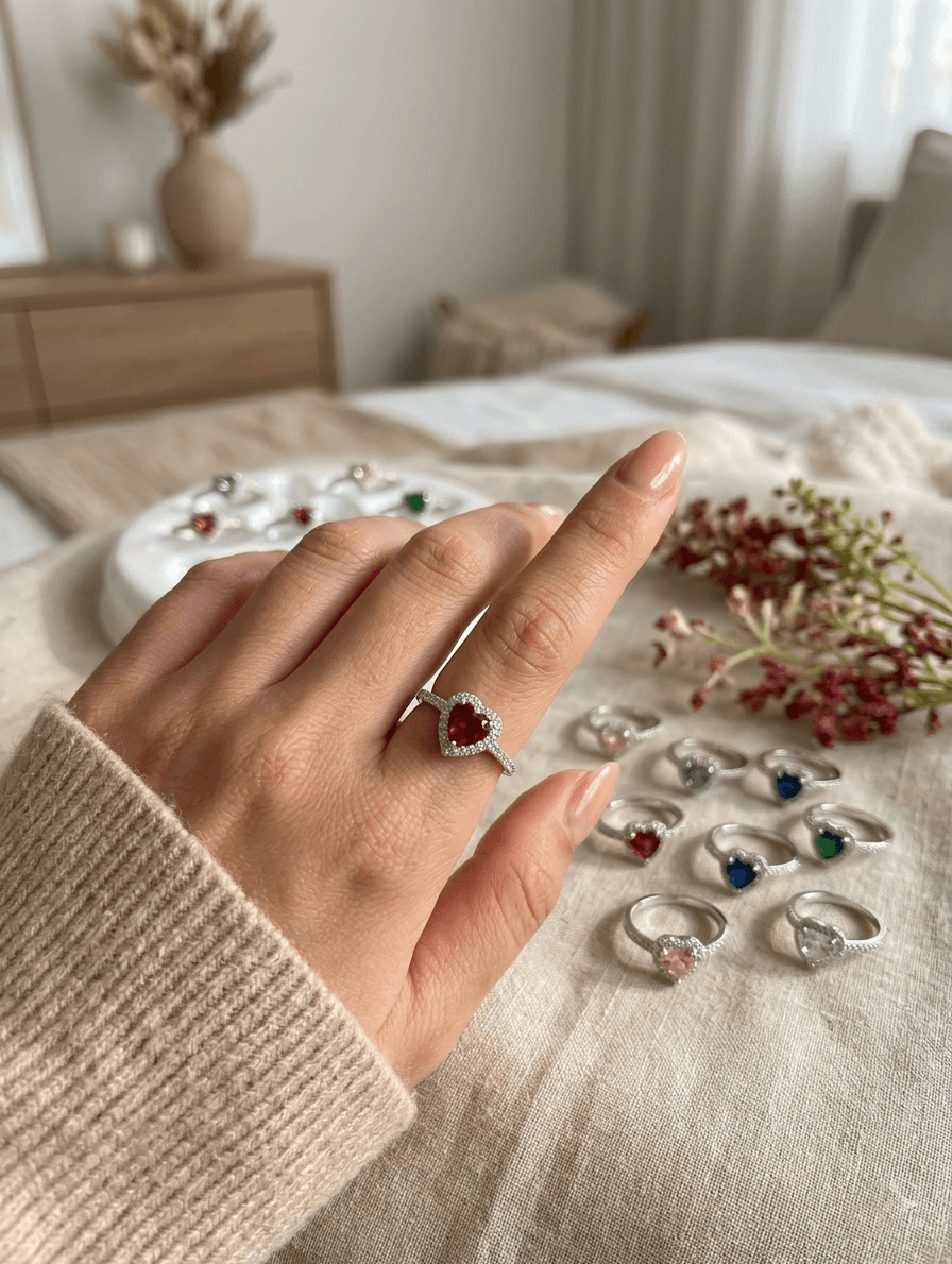 Tomato Bead Statement Ring