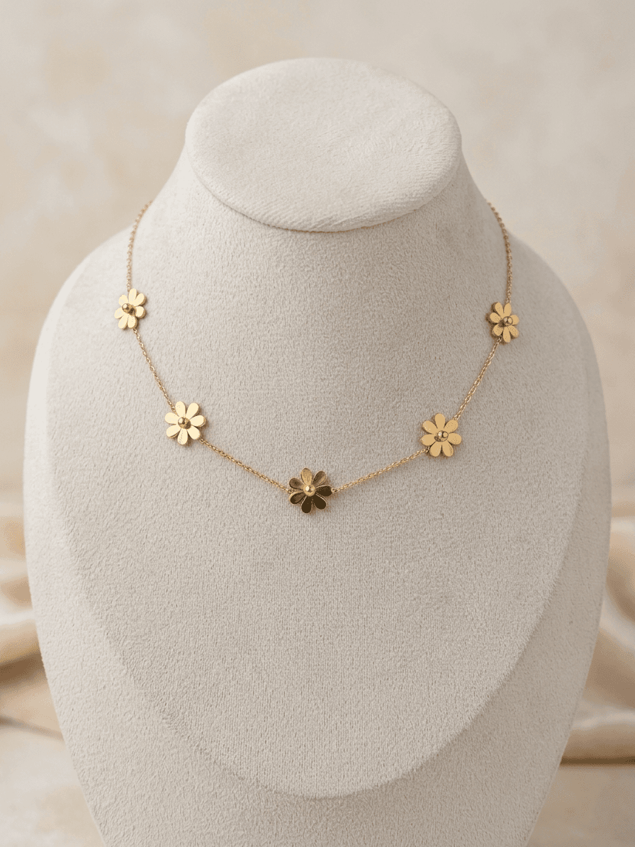 Multi-Strand Beaded Chain Necklace