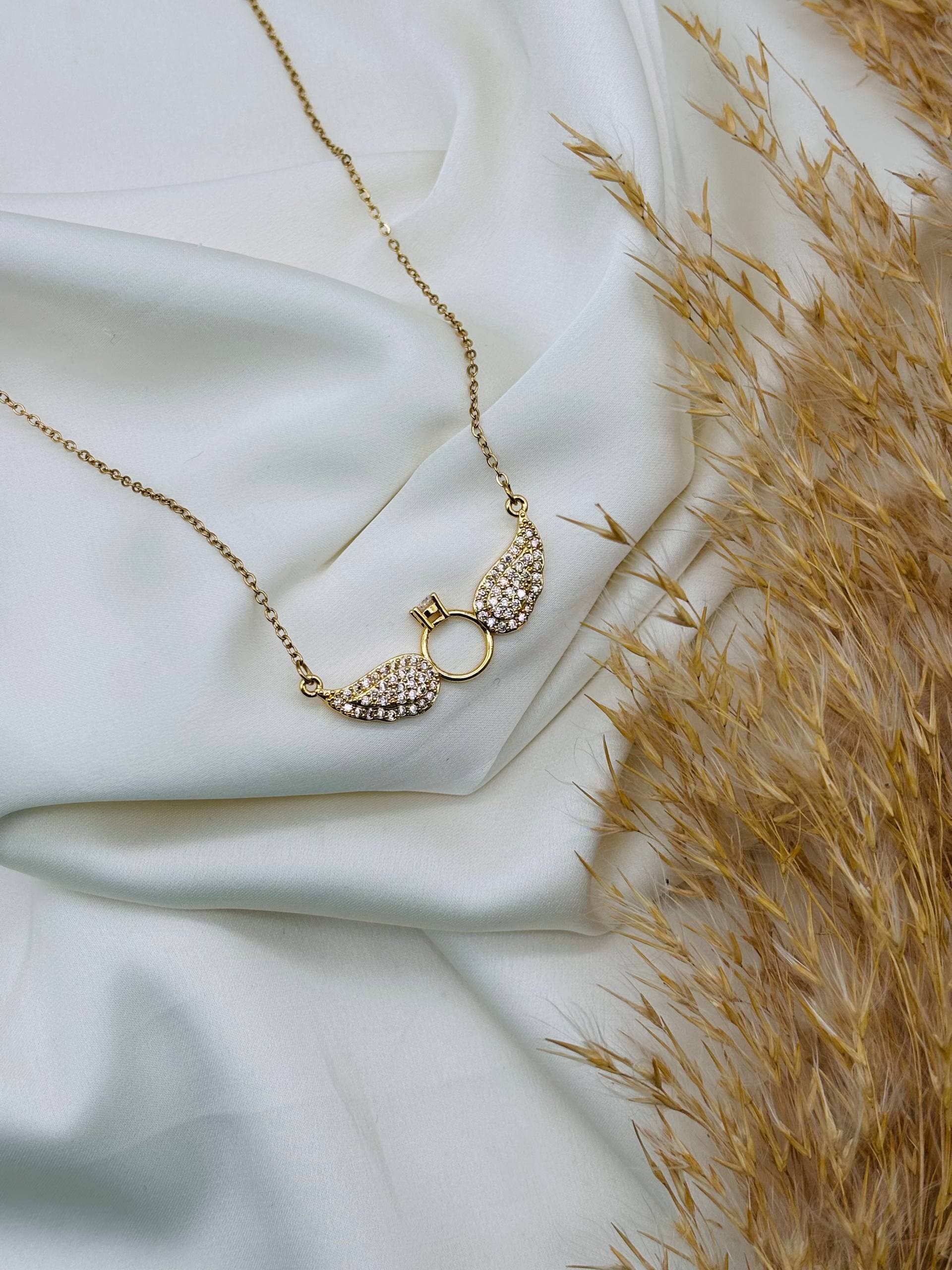 316L Steel Gold-Plated Dangle Charm Necklace