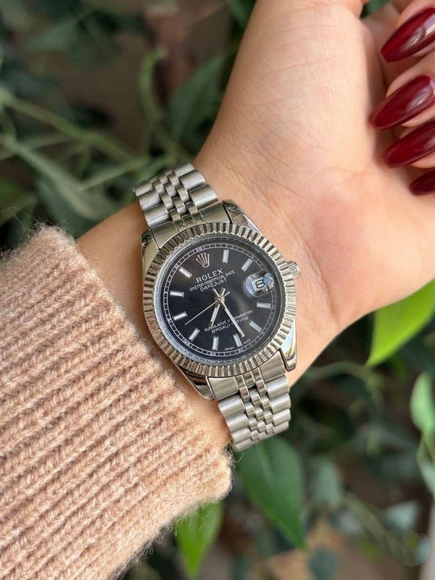 Rolex-Style Silver Bracelet Watch